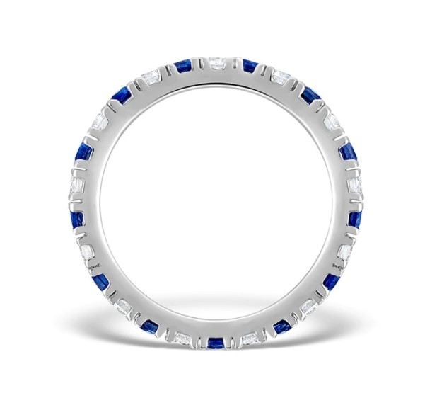 18白金藍寶渾身戒指