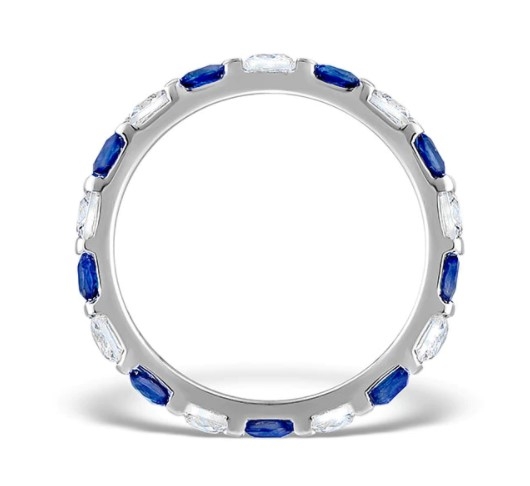18白金公主方藍寶渾身戒指