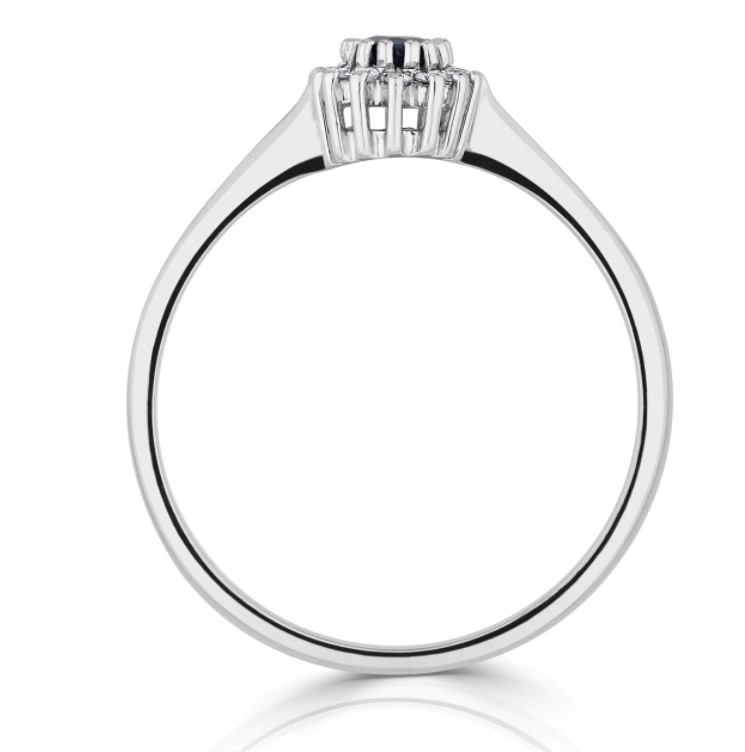 18K白金藍寶鑽石戒指