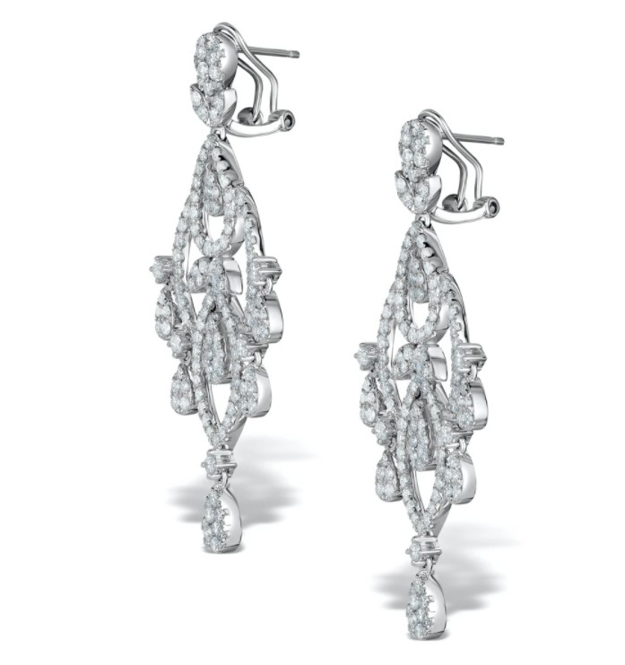 18K白金鑽石耳環