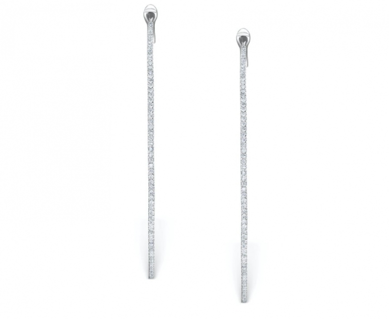 18K白金鑽石耳環