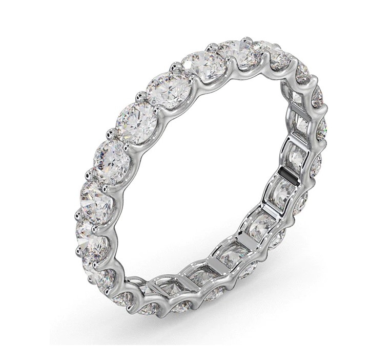 18K白金全渾身鑽石戒指