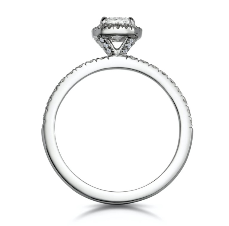 18K白金 長方形琢型鑽石戒指
