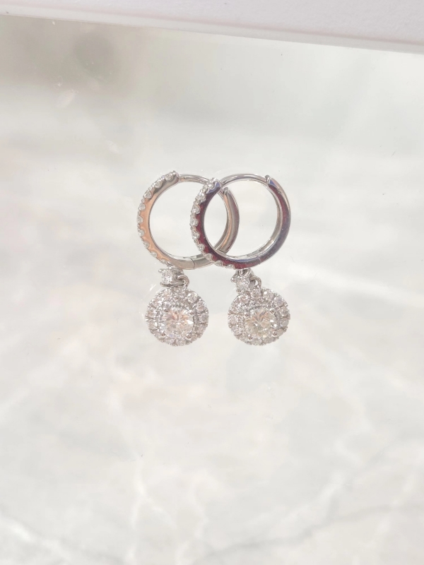 18K白金鑽石耳環