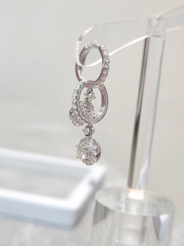 18K白金鑽石耳環