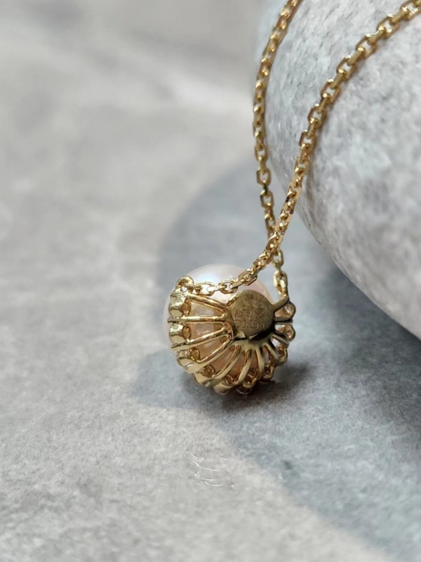 18K金鑽石Akoya珍珠頸鍊